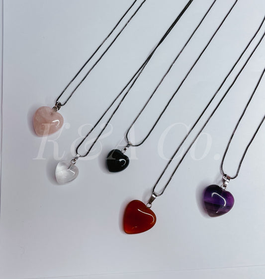 Crystal heart necklaces